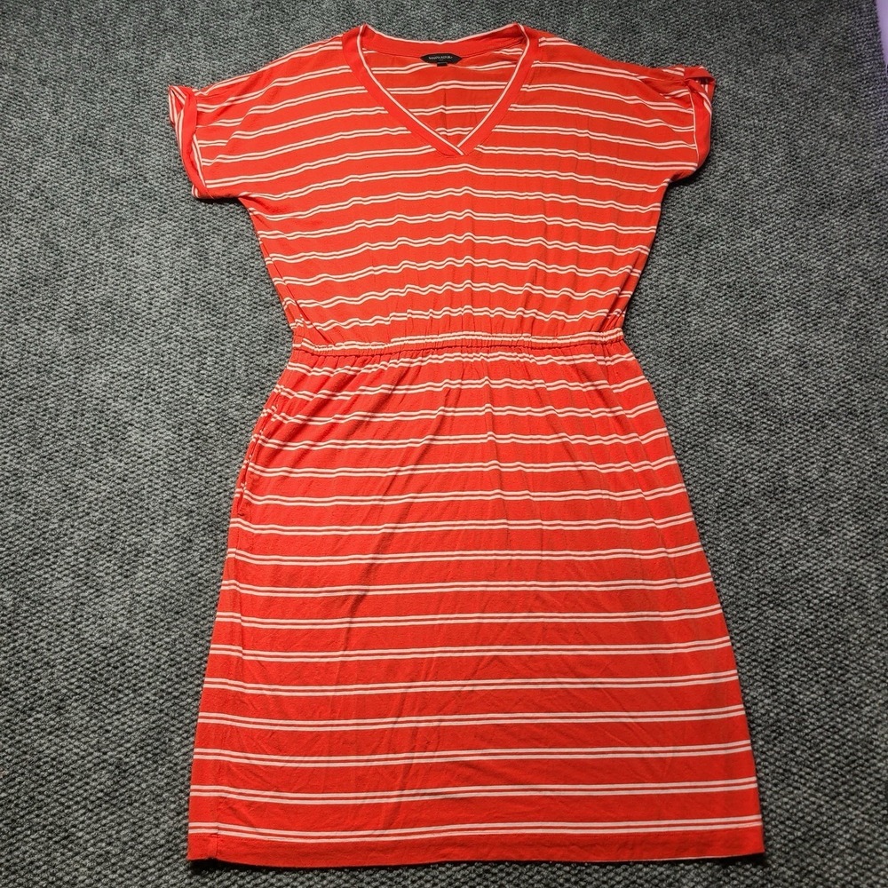 Banana Republic L Summer Swimsuit Cover Up  Dress Womens Red White Striped Light